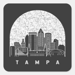 Tampa Florida Skyline Quadratischer Aufkleber
