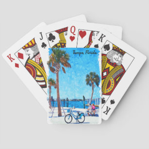 Tampa Florida Sommer Aquarellmalerei Spielkarten