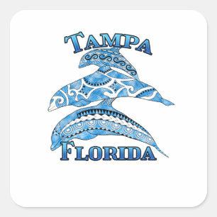 Tampa Florida Vacation Delphine Quadratischer Aufkleber