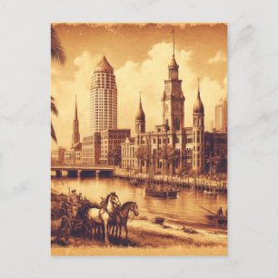 Tampa, Florida Vintage alte Malerei Reisen Postkarte