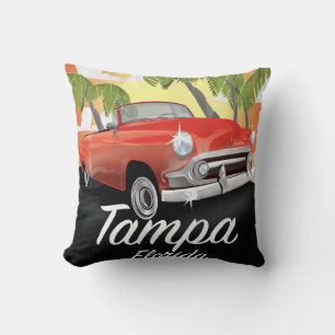 Tampa Florida Vintage Reiseplakat Kissen