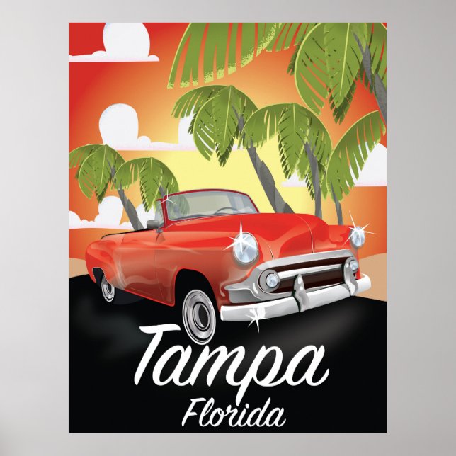 Tampa Florida Vintage Reiseplakat Poster (Vorne)
