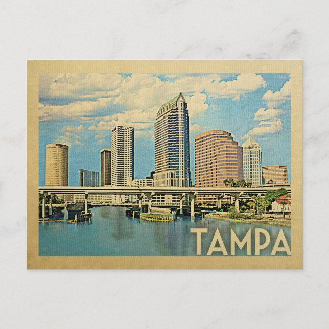 Tampa Florida Vintage Travel Postkarte (Vorderseite)