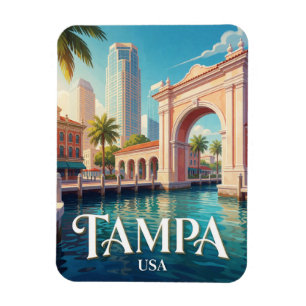 Tampa Florida Waterfront-Skyline Reise Magnet
