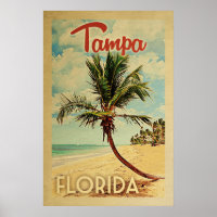 Tampa Palm Tree Vintage Travel