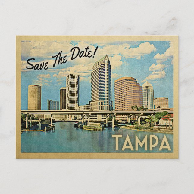Tampa Save the Date Florida Ankündigungspostkarte (Vorderseite)