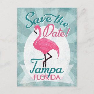 Tampa Save the Date Pink Flamingo Ankündigungspostkarte
