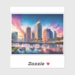 Tampa Skyline Abstrakt Art Aufkleber