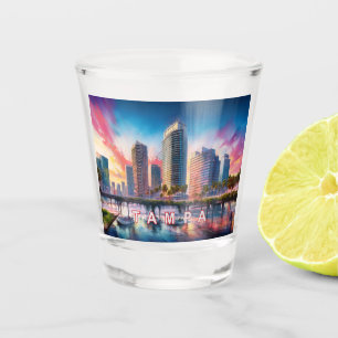 Tampa Skyline Abstrakt Art Schnapsglas