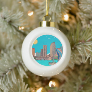 Tampa Skyline Florida USA Keramik Kugel-Ornament