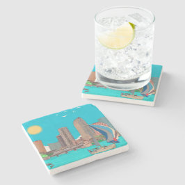 Tampa Skyline Florida USA Steinuntersetzer