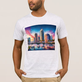 Tampa Skyline Graffiti Art T-Shirt
