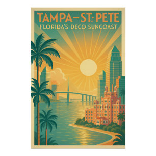 TAMPA – ST. PETE — FLORIDAs DECO SUNCOAST Poster