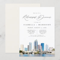 TAMPA Wasserfarbe Skyline Florida Probe Abendessen