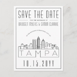 Tampa Wedding | Stilisierte Skyline Save the Date Postkarte