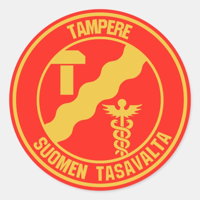 Tampere-RundEmblem Runder Aufkleber (Vorderseite)