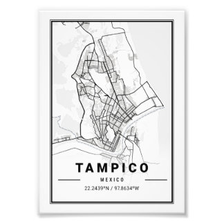 Tampico - Mexiko - Ligte Stadtkarte Fotodruck