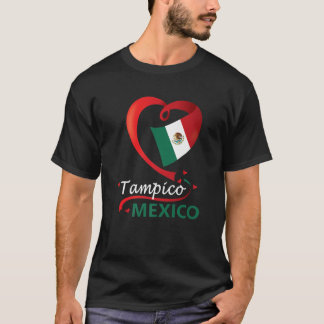 Tampico Tamaulipas Mexico Heart Flag Mexicana Cora T-Shirt