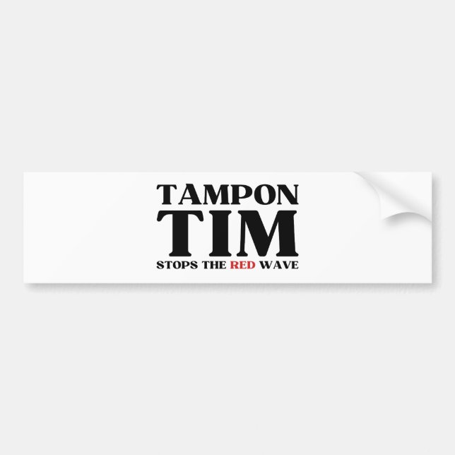 Tampon Tim wird die Red Wave-Tim Walz 2024 stoppen Autoaufkleber (Vorne)