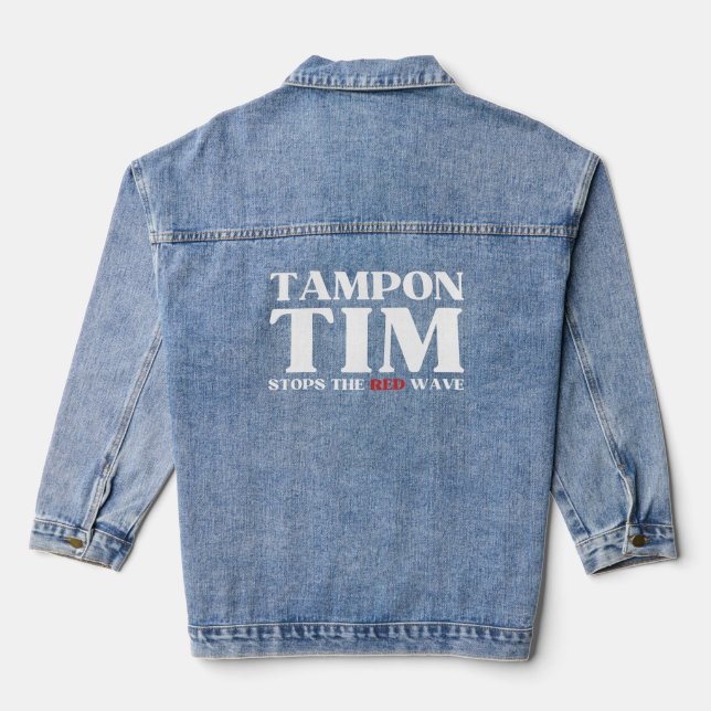 Tampon Tim wird die Red Wave-Tim Walz 2024 stoppen Jeansjacke (Rückseite)