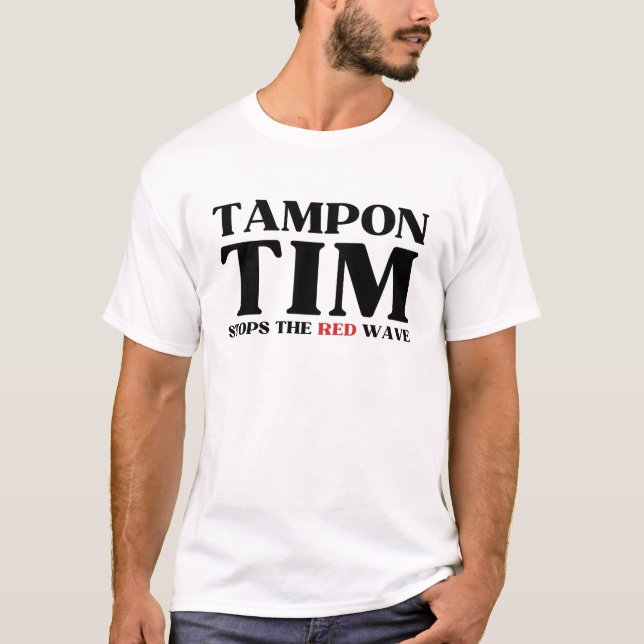 Tampon Tim wird die Red Wave-Tim Walz 2024 stoppen T-Shirt (Vorderseite)