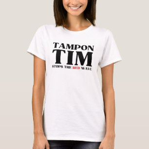 Tampon Tim wird die Red Wave-Tim Walz 2024 stoppen T-Shirt