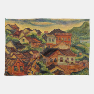Tamsui & Chen Cheng Po/Taiwan Vintage Kunst Kochen Geschirrtuch