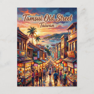 Tamsui Old Street Taiwan Postkarte