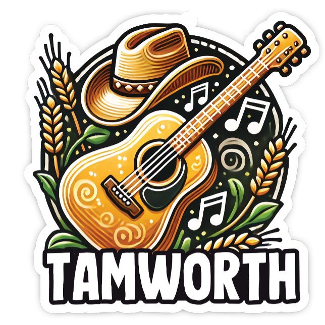 Tamworth, NSW Australia Sticker (Tamworth New South Wales, Australia. Country Music Festival, Golden Guitar Momento.)