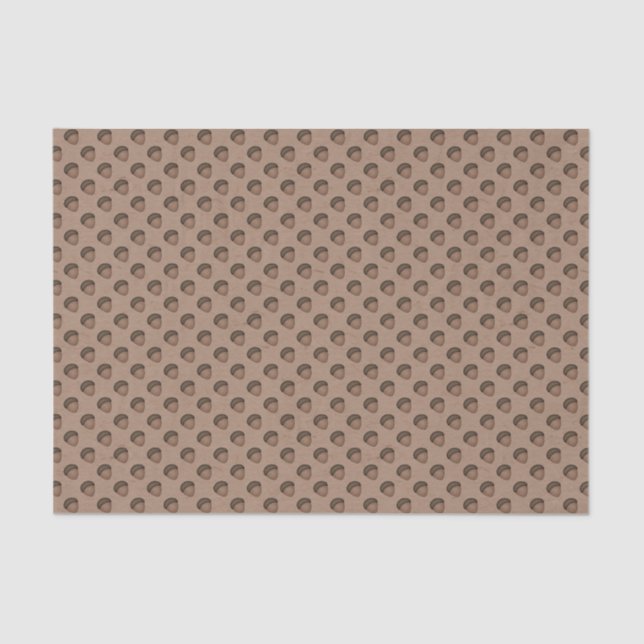 Tan Acorn Gemustertes Tissue Paper Seidenpapier (Vorderseite)