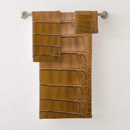 Tan Alligator Pattern-Wohngestaltung Badhandtuch Set