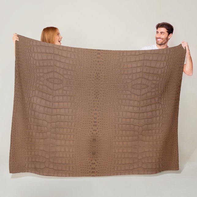 Tan Alligator Textur Print Fleecedecke (Beispiel)