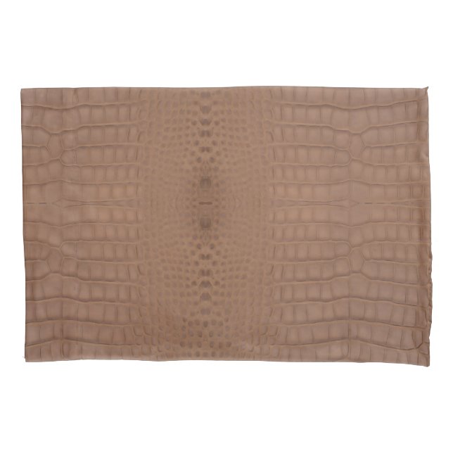 Tan Alligator Textur Print Kissenbezug (Vorderseite)