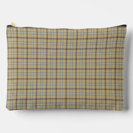Tan and Wedgewood Blue Plaid Zubehörtasche