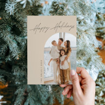 Tan Arch Holiday Foto Weihnachtskarte