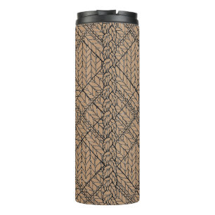 TAN ARGYLE STRICKWARE Thermal Tumbler Thermosbecher