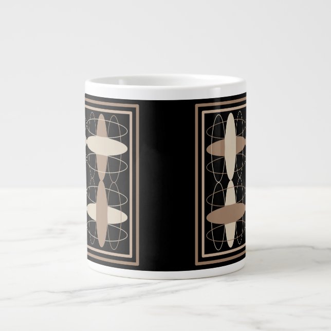 Tan auf Black Jumbo-Tasse (Vorderseite)