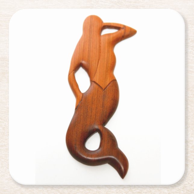 tan Ausblickmeerjungfrau Rechteckiger Pappuntersetzer (Vorderseite)