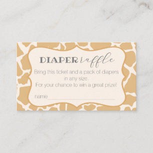 Tan Baby Boy Giraffe Diaper Raffle Begleitkarte