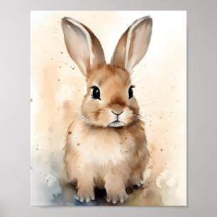 Tan Baby Bunny Rabbit Kinderzimmer Poster