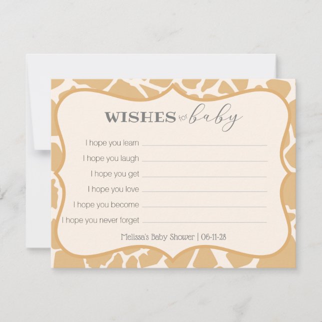 Tan Baby Giraffe will Baby (Vorderseite)