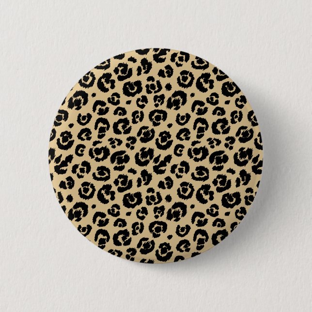 Tan Beige Black Leopard Button (Vorderseite)
