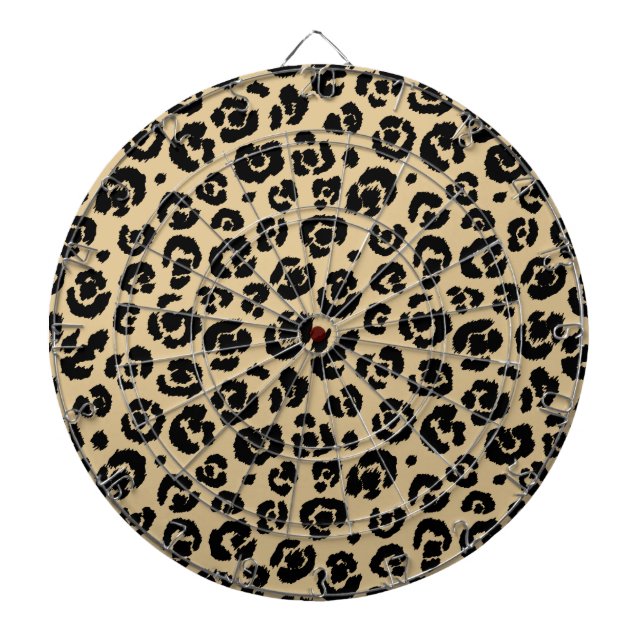 Tan Beige Black Leopard Print Dartscheibe (vorne)