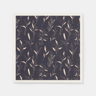 Tan beige Blume foliage magenta blue paper Serviette