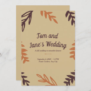 Tan-Blätter fallen Einladung