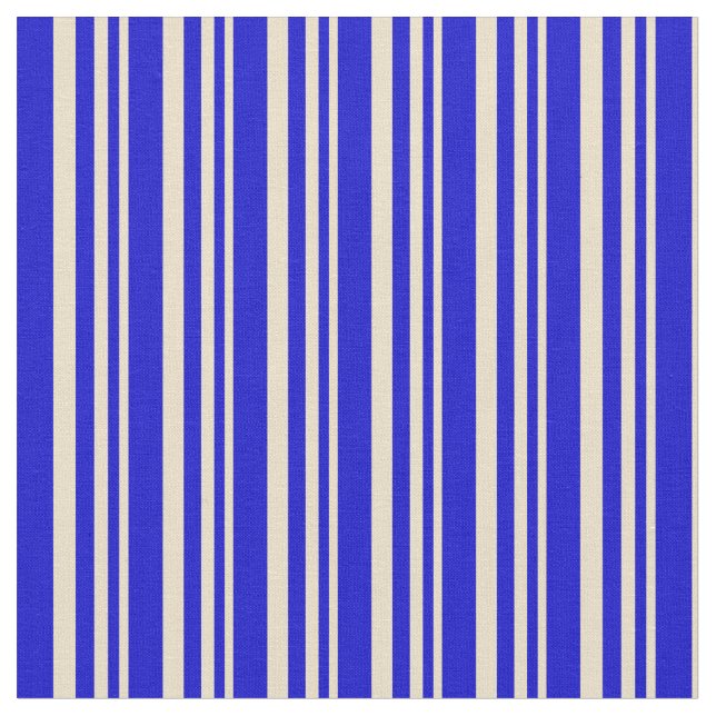 Tan & Blue Colored Lines Stoff (Nahaufnahme)