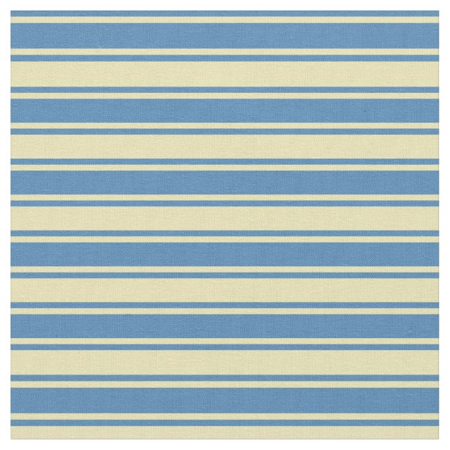 Tan & Blue Lined Muster Stoff (Nahaufnahme)