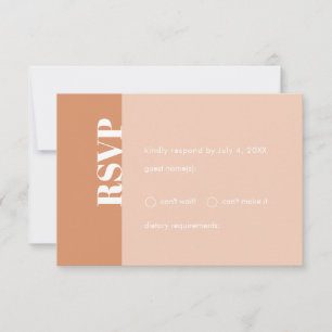 Tan & Blush Bold moderne Minimalistische Boho RSVP
