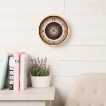 Tan/Brauner Mondeffekt, bedruckte, runde Uhr