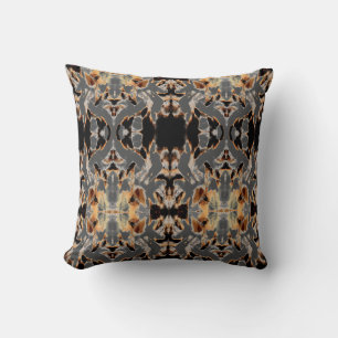 Tan Brown Beige Schwarz Grau Mittelmeer Mosaik Kissen